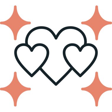 aşk kalp ikonu, vektör illüstrasyonu