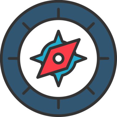 pusula pusula simgesini doldurulmuş - dış hat biçimi ile göster