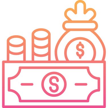 Dolar. Web simgesi basit illüstrasyon