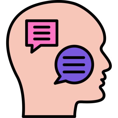 mesaj simgesi ile baş. beyaz üzerinde izole edilmiş ana ileti baş vektör rengi