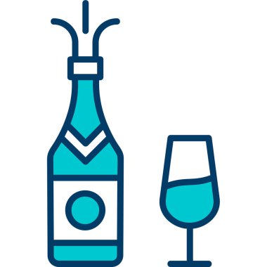 şarap şişesi simgesi doldurulmuş taslak biçiminde