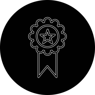 Yıldızlı rozet vektör simgesi