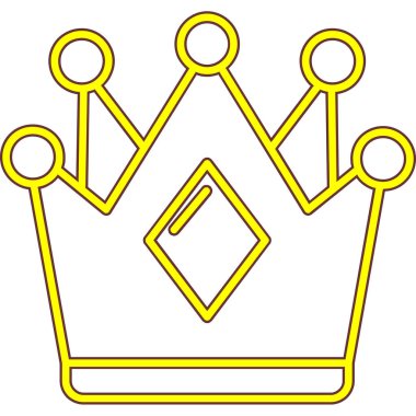 Kraliyet kraliçesi ikonu tacı. Web için kral taç vektör simgesinin özet çizimi