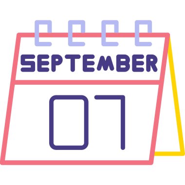 Eylül 'ün 1 takvim simgesi. Tarihli takvim simgesi, simgesi. Renkli bir planlama tarzı. Takvim. vektör illüstrasyonu