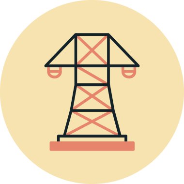 Tek bir petrol rafineri ikonunun vektör illüstrasyonu