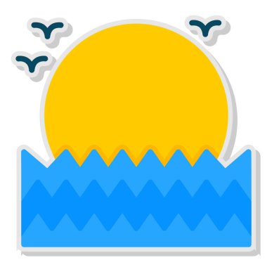 Yaz. Web simgesi basit illüstrasyon