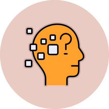 Beyin. Web simgesi basit illüstrasyon