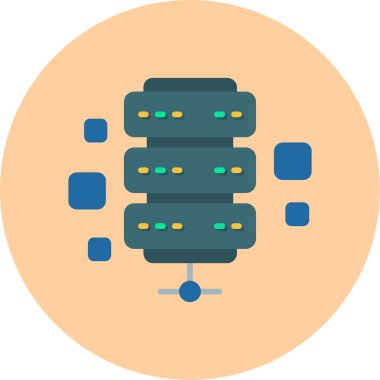 Sunucu Düz Vektör Simgesi