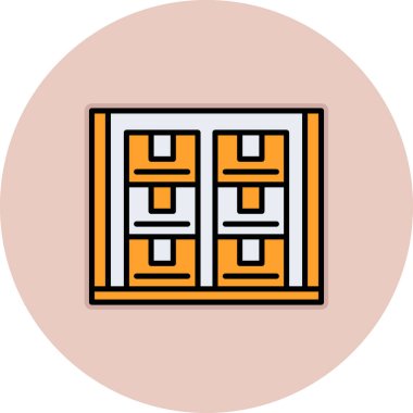 Kabine ikonu vektör illüstrasyonu