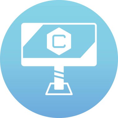 Ok ikonlu bilgisayar monitörü. vektör illüstrasyonu