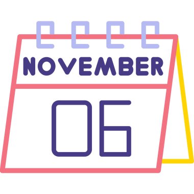 Kasım 15, düz simge tek çizgi simgesi tasarımı, vektör