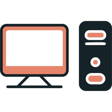 Bilgisayar ve masaüstü simgesi. Teknoloji ve elektronik tema. vektör tasarımı