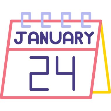 Ocak 'ın 23' ü. Aylık bir takvim, basit ve beyaz takvimin tarihi. Şubat ayının planı. Ocak ayı takvimi