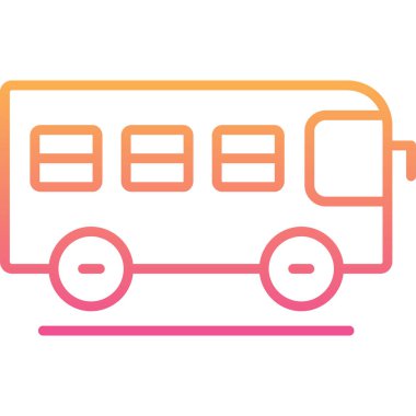 Otobüs. Web simgesi basit illüstrasyon