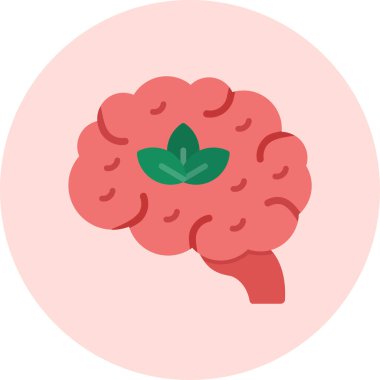 Beyni olan bir beyin. Beynin vektör illüstrasyonu.