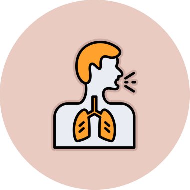 İnsan ciğerleri ikon vektör illüstrasyonu