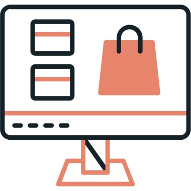 Alışveriş. Web simgesi basit illüstrasyon