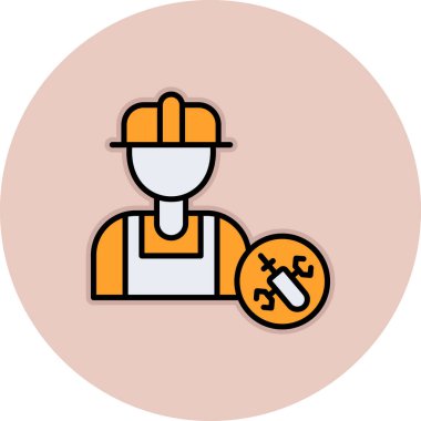 Bir işçi simgesinin vektör illüstrasyonu