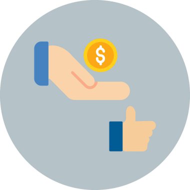 Dolar işareti simgesi tasarımı ile el ele tutuşan para