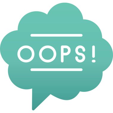 Ops işareti. Hata yaptım. Konuşma balonu. kötü hata.