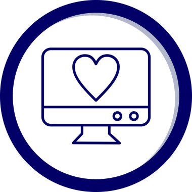 Kalp. Web simgesi basit illüstrasyon