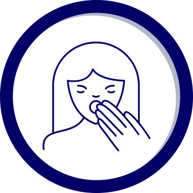 Mavi burunlu hasta kadın.