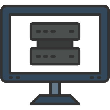 Bilgisayar monitörü. Web simgesi basit illüstrasyon