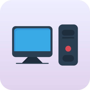 bilgisayar vektörü düz renk tasarımı simgesi