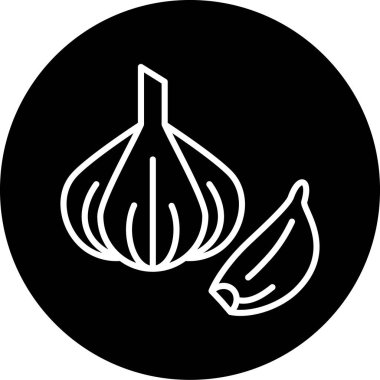 Sarımsak ikonu vektör illüstrasyonu