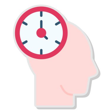 zaman yönetimi düz simgesi, düz biçim