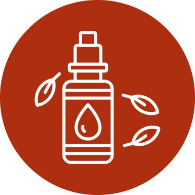 Kırmızı ve beyaz sıvı şişenin vektör çizimi