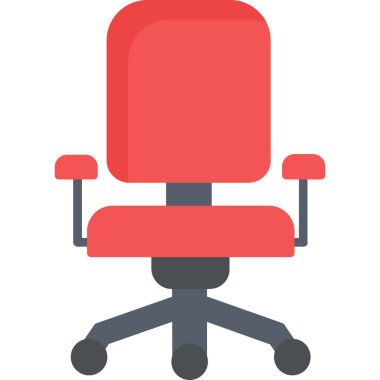 sandalye düz simgesi, vektör, illüstrasyon