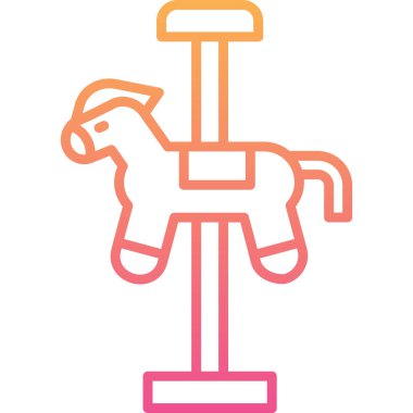 hayvan at ağı simgesi basit illüstrasyon