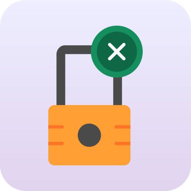 Güvenlik kilidi ikon vektör çizimi tasarımı