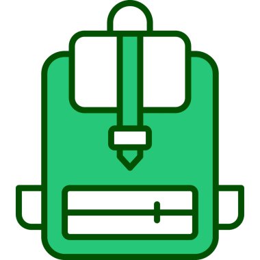 sırt çantası simgesi, vektör illüstrasyonu