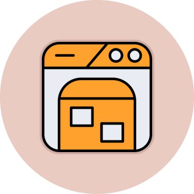 fırın ikonu vektör illüstrasyonu