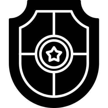 Bir kalkan simgesinin vektör illüstrasyonu