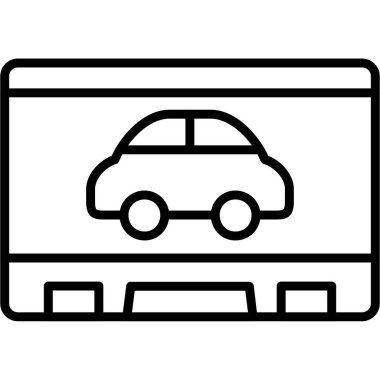 araba park çizgisi simgesi, taslak biçimi