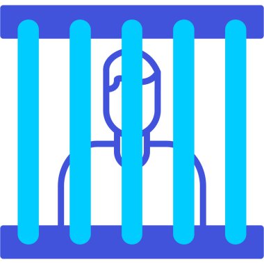 hapishane hücre simgesi renk ana hatları vektörü