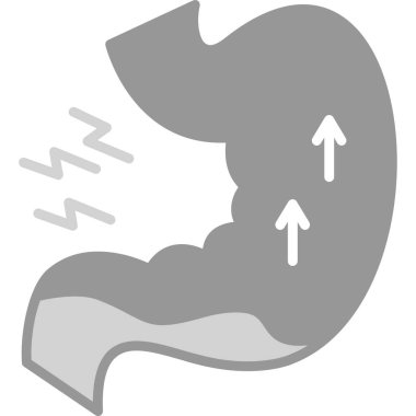 Karın ağrısı ikonu katı bir şekilde