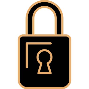 Kilit simgesi. düz vektör illüstrasyonu