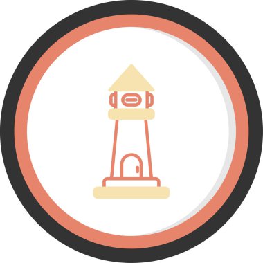 deniz feneri vektörü düz renk simgesi