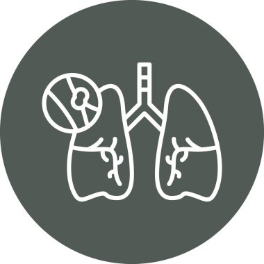 akciğer simgesi vektör illüstrasyonu