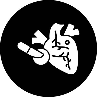 kalp organ simgesi, vektör illüstrasyonu