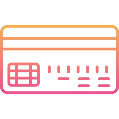 Kredi kartı ikon vektörü. İnce çizgi işareti. izole edilmiş sınır sembolü çizimi