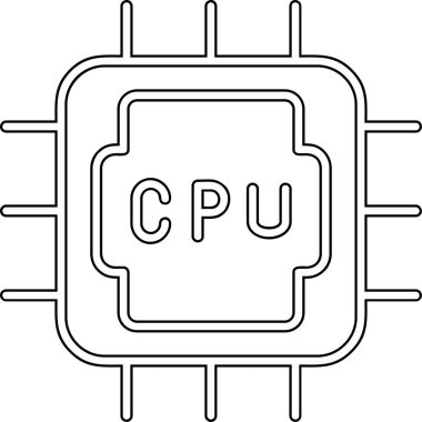 İşlemci simgesi. Basit tasarım