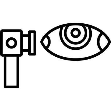 Göz kamerası simgesi. Beyaz arkaplanda izole edilmiş web tasarımı için ana göz kamerası vektör simgesi