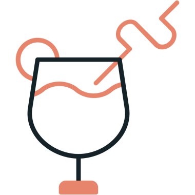 Kokteyl. Web simgesi basit illüstrasyon