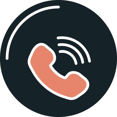 Telefon vektör simgesi. biçim düz yuvarlak renk sembolü, gri ve gri renkler, yuvarlak açılardır