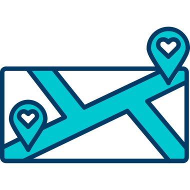 zarf aşk kalp simgesi - taslak biçimi